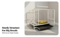 Dog Cage with Removable Tray Easy to Clean Large Dog Crate with Wheels Rust Resistant for Medium Dogs, Indoor, Outdoor