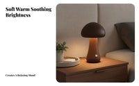 Adjustable Brightness Wooden Toadstool Lamp Stepless Dimming Toadstool Lamp Portable for Children, Babies, Bedroom, Living Room, Nursery