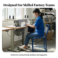 Cool and Breathable Woven Cord Factory Chair Wear-Resistant Workplace Furniture Sturdy Frame Workshop Stool High Load-Bearing for Sewing Machine Operators, Manual Laborers