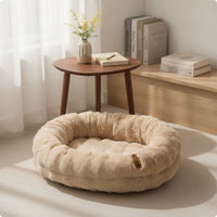 Dog Bed with Raised Rim Luxurious Pet Bed with Bolster Bolstered for Young Dogs, Kittens, Indoor, Living Room, Crate