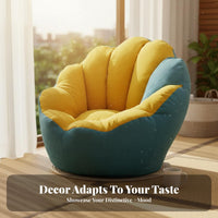 Soft and Comfortable Pumpkin-Shaped Chair Space-Saving Lazy Sofa Wide Seat Floor Lounger No Assembly Required for Students, Toddlers, Bedroom, Living Room, Reading Nook, Playroom