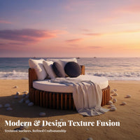 Luxury design avian enclosure overhead cover Lounger Weather-Resistant Double Daybed with overhead cover Includes cushy Cushions Lounge Bed Privacy Curtains for Hotel Owners, vacation destination Managers, Villa, pool area, Garden, posterioryard