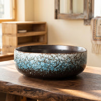 Indoor Plants Ceramic Pot with a Large Opening, Rustic Glaze Decorative Planter for Garden Pot Use, Multicolor Outdoor Plant Pot, Handmade Gift