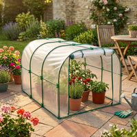 Garden Storage and Mini Greenhouse for Small Garden, Waterproof Tomato Greenhouse with Shelving, Floor Standing Iron Material, 250x100x80cm