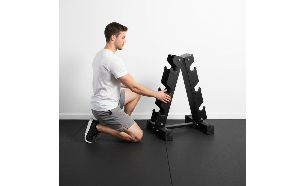 Heavy Duty Angled Frame Dumbbell Rack Easy to Organize Hex Dumbbell Rack Space-Saving Fitness Equipment Non-Slip Feet for Personal Trainers, Gym Owners, Training Room