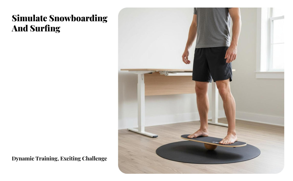 Balance Board Anti-Slip Surface Rotating Wobble Board Sturdy Construction 360 Degree Balance for Snowboarders, Office Workers, Home Gym
