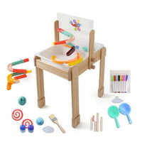 Sand and Water Table Educational Wooden Sensory Table Sand and Water Playset Sturdy Transparent for Toddlers, Playroom
