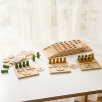 10 Pieces Arithmetic Board Child-Centered Wooden Counting Board with Pegs Math Toy Early Learning Educational for Preschoolers