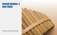 Bamboo Panpipes with Case 22 Bamboo Panpipes Curved for Instrumentalists