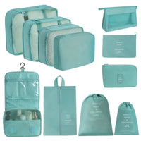 11 Pieces Luggage Organizer Bags with Hanging Toiletry Bag Long-Lasting Travel Organizer Set Packing Cubes with Toiletry Bag