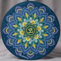 Round Exercise Mat, Rubber Suede, Flower, 600x600x3mm, High Density Pilates Mat for Home