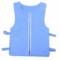 White Edging Blue Tie-Front Cooling Vest Rounded Neckline Water-Activated Cooling Vest