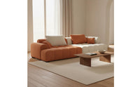 Tofu Block Couch Cat Scratch Resistant Textile Cushioned Block Sofa High-Resilience Foam Minimalist Straight Line Sofa for Small Areas, Apartments