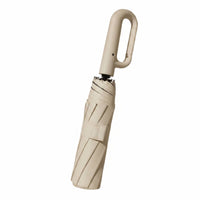 Waterproof Automatic Folding Umbrella Fiberglass Ribs Hook Handle Umbrella Black-Coated Weather Accessory