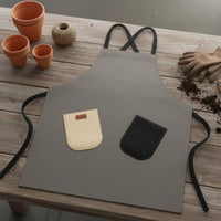 Cross-Back Canvas Apron No-Strings Design Gardening Smock Breathable Material Cross Back Apron for Gardeners, Florists, Workshop, Art Studio, Kitchen