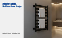 Electric Heated Towel Rack, Smart Carbon Fiber Heating, Stainless Steel Bathroom Shelf, Modern Design, Heating & Drying,