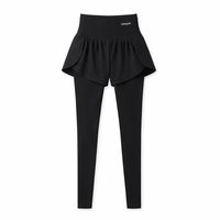 Gym Leggings for Women with Skirted Design for Workout, High Waist Sculpting with Pockets, 7/8 Cropped Elastic Polyester Activewear