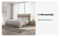 Floor-Standing Padded Decorative Headboard Minimalist Design unattachedstanding Headboard Easy Installation Bed Backrest Wall Protecting for Homeowners, Renters, Adults, Guest Room, Apartment