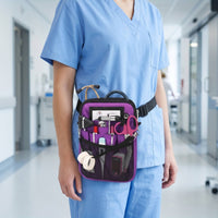 Adjustable Nurse Pouch with Mesh Pocket Handsunrestricted Nurse Waist Pack Zippered Waist Bag Medical for Caregivers