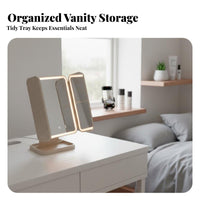 light-emitting diode Fill Light Lighted Makeup Mirror Portable Design Lighted Cosmetic Mirror Adjustable Angle glamour Accessory rotate Rotation for Women, Teen Girls, Students, Dorm Room, Dressing Table, Bedroom, Travel