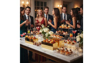 3 Pieces Gold Acrylic Display Riser Set Long-Lasting & Sturdy Buffet Food Display Stand Buffet Food Riser Lightweight