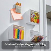 Tool-Free Installation stick-on Storage holder Space Saving Refrigerator Rack Multi-Functional Kitchen Organizer sturdy Construction for Home Organizers, Apartment Dwellers, Office Workers, Laundry Room, Entryway, Classroom