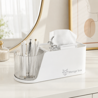 Rotating Tissue Case, Pen Holder, Desktop Multi-functional Storage, 360-Degree Rotating Accessory Case, Resin-made, Stylish