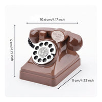 Rotary Phone Piggy Bank Vintage Telephone Piggy Bank Telephone-Shaped Cash Box Decorative Dial Phone Cash Box Nostalgic