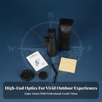 Large 50mm Opening Handheld Tele with Tripod Portable High Power Monocular HD Optics High Power Zoom Monocular Low-Light for Bird Watchers, Sports Fans, Wildlife Spotting, Hiking, Camping