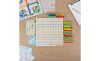 Cognitive Development Wooden Hundred Board Hand-Eye Coordination Child-Centered Number Game Double Sided Game Board for Kindergarteners, Preschoolers, Kids, Home School, Classroom