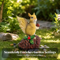Natural Pose Squirrel Figurine Textured Resin Squirrel Figurine