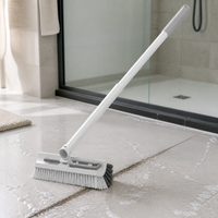 V-Shaped Long Handle Floor Scrub Brush for Bathroom Tile Grout Cleaning