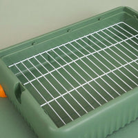 Extra Large Litter Tray and Guinea Pig Litter Tray, Bunny Toilet Tray with Removable Grate, Square Basin for Chinchillas and Hamsters