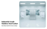 Rustproof Stainless Steel Locker Rust Resistant Employee Changing Cabinet Dust-Clear Sloped Top Multi-Door Employee Locker Heavy Duty for Factory Workers, Employees, Cleanroom, Workshop, Warehouse, Breakroom