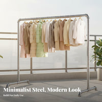 Steel Pipe Dehumidifying Rack Construction Industrial Pipe Clothes Rack Rust-Resistant Heavy Duty Clothes Stand for Balcony, Bedroom, Retail Display