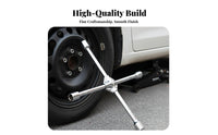 High Rotational Force 4 Way Lug Wrench Labor Saving 4 Way Wheel Brace Heavy Duty for Roadside Emergency, Garage