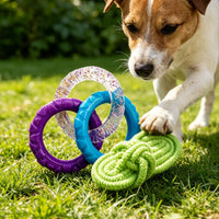 Tug-of-Tug-of-Strength Rope Toy Soft Rubber Rope Gnaw Toy Interactive for Dogs, Young Dogs