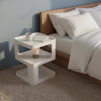 Geometric Side Table Space Saving Bedside Table Easy to Clean Nightstand