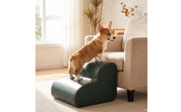Dog Stairs Ramp Easy to Clean Foam Pet Ramp Waterproof Curved Dog Steps for Senior Dogs, Injured Pets, Sofa, Bedside, Living Room