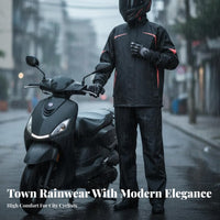 Motorcycle Rain Suit Rain Jacket and Pants Set Taped Seams Waterproof Riding Suit for Commuting