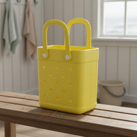 Breathable DIY Charm Bag Long-Lasting Holey Tote Bag Sturdy Perforated Charm Purse Easy to Clean for Children, Women, Travel, Pool, Bathroom
