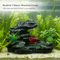 Creative Chinese Style Mountain Aquarium Ornament Resin Craft Decoration