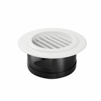 Louvered Round Vent Grille Flush-Mount Round Air Vent Grille Slimline White for DIYers, Contractors, Exhaust, Ceiling