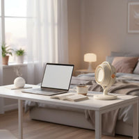 Easy to Clean Bladeless Desk Fan 3 Speed Settings Rechargeable Personal Fan Brushless Engine for Children, Babies, Bedroom, Office
