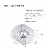 thickened aluminum floor drain , household shower cover, kitchen strainer, homeowner's essential , 13.6x11.3cm YJSY