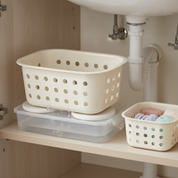 Portable Plastic Shower Caddy Basket with Handle for Bathroom Toiletries and Laundry