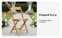 Foldable Design Chair with Wooden rearrest Space-Saving Slatted Wooden Folding Chair Lightweight Portable Furniture Multi-Purpose for Event and attenders, Homeowners, Wedding, Outdoor Events, rearyard, Indoor Gatherings