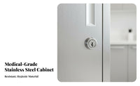 Stainless Steel Medical Cabinet Anti-Rust Pharmacy Medicine Cabinet Easy to Stainless Steel for Lab Technicians, Lab, Office, School
