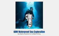 Waterproof Case for DJI Pocket 3, Diving Housing, 60m Underwater Protection, Osmo Action Camera Compatible, Swimming, Surfing