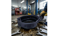 Built-in Handle Oil Drain Pan exposedTop Oil Collection Basin Shallow Plastic Drain Pan Wide Rim for Garage, Workshop